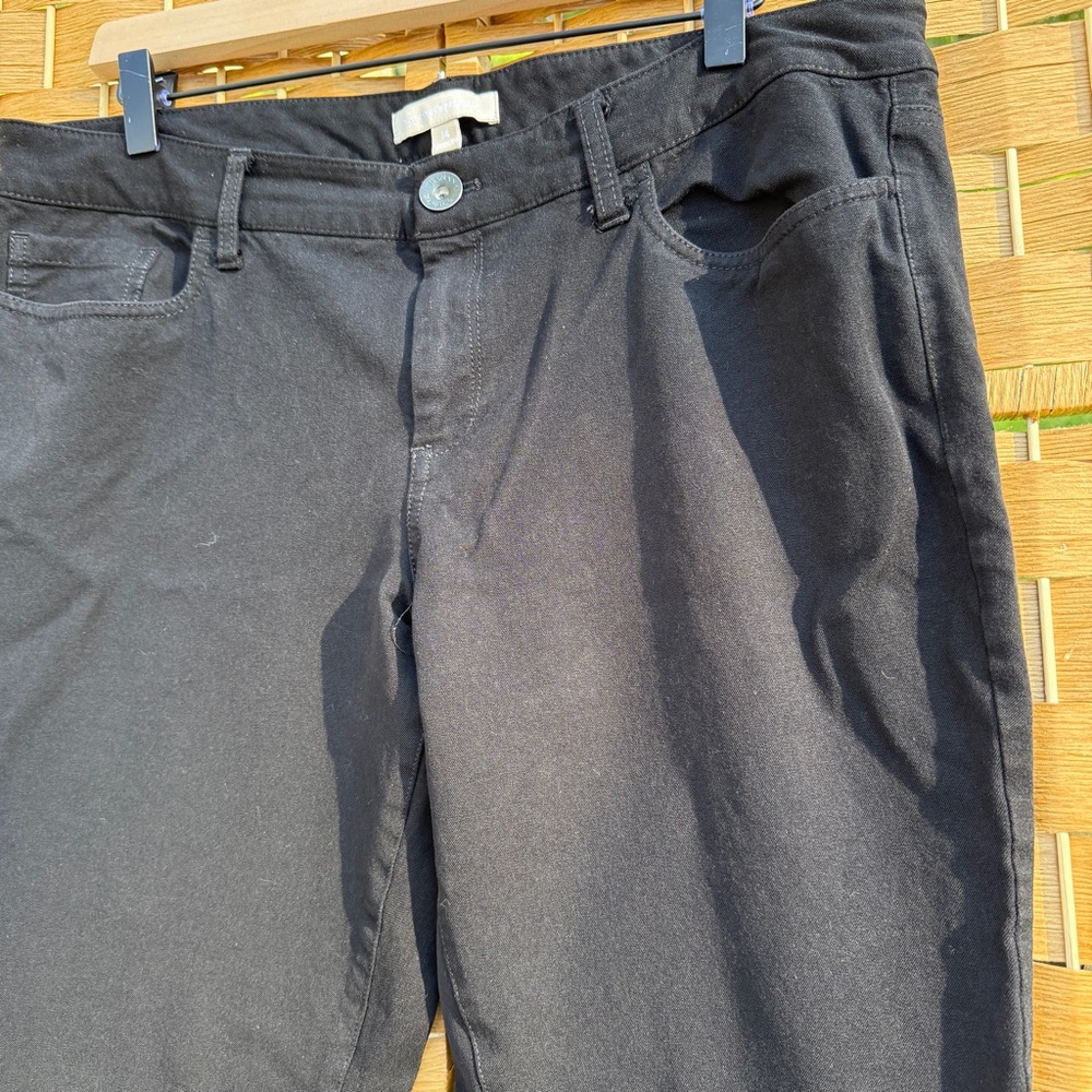 Banana Republic Black Straight Leg Pants Women’s Size 14 Viscose & Cotton Blend - Picture 4 of 14